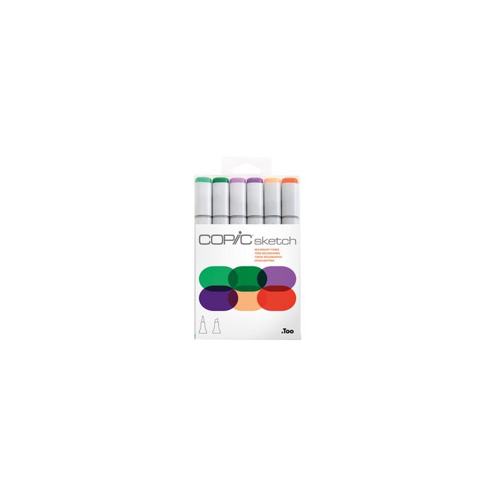 COPIC Marqueur sketch, kit de 6 "Secondary Tones"
