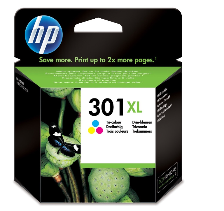 Cartouche Jet d'encre de Marque HP N°301XL (CH564AE) Couleur (Cyan, Magenta, Yellow) (330 pages)
