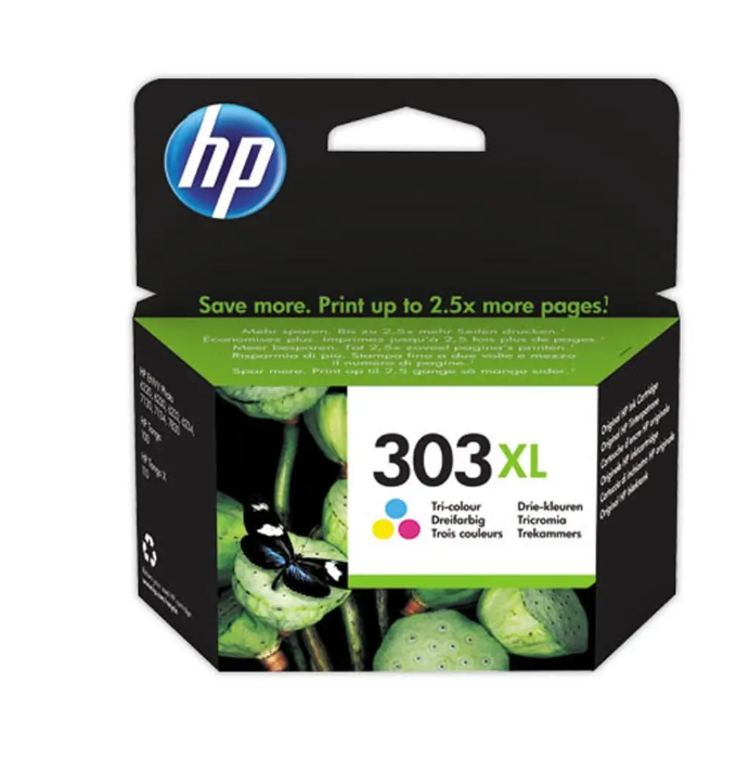 Cartouche Jet d'encre de Marque HP T6N03AE N°303XL Couleur (Cyan, Magenta, Jaune) Haute Capacité (10ml 415 pages)