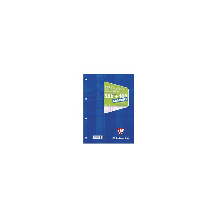 Clairefontaine Bloc de cours, perforé, A4, séyès
