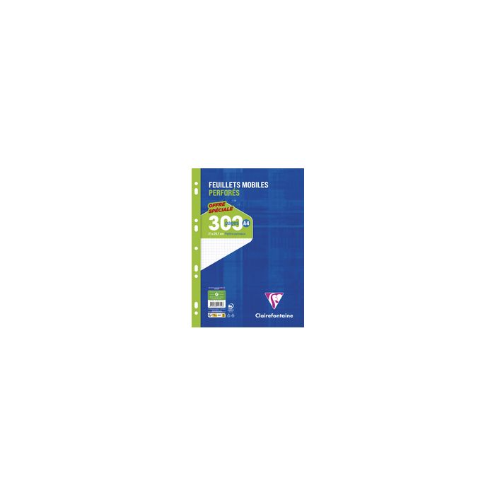Clairefontaine Feuillets mobiles perforés, A4, seyès