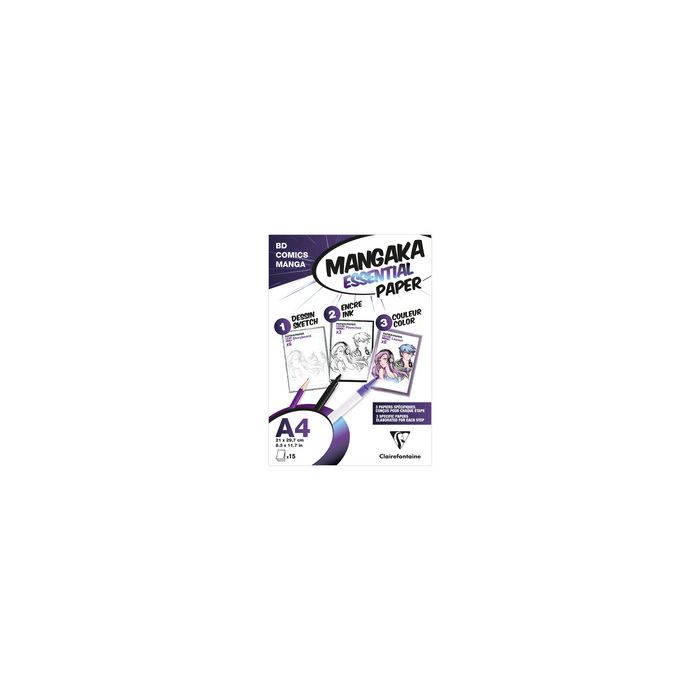 Clairefontaine Papier MANGA, A4, 15 feuilles, blanc