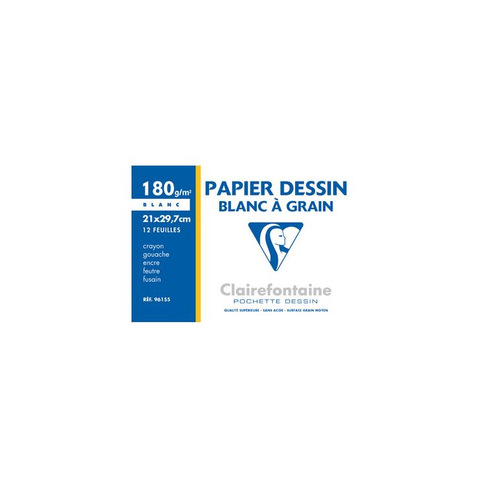 Clairefontaine Papier dessin "Blanc à Grain", 210 x 297 mm