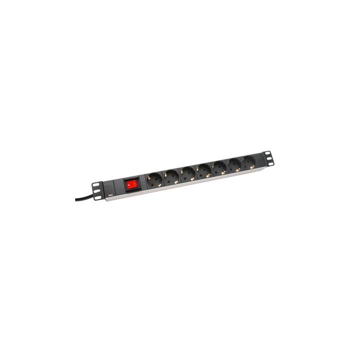 DIGITUS 19" Steckdosenleiste, 7-fach, 1 HE, mit Schalter