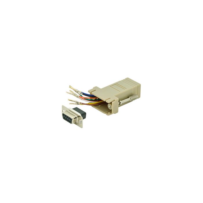 DIGITUS Adaptateur RS 232, femelle DB9 - femelle RJ45, beige