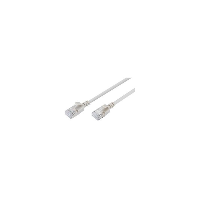 DIGITUS Câble de brassage Slim, cat. 6A, F/FTP, 2,0 m, gris