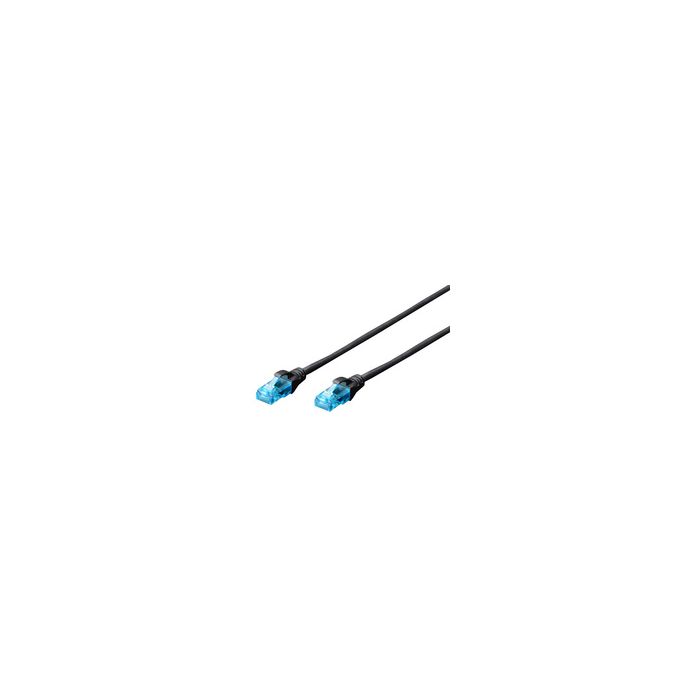 DIGITUS Câble patch Cat. 5e, U/UTP, 0,5 m, noir