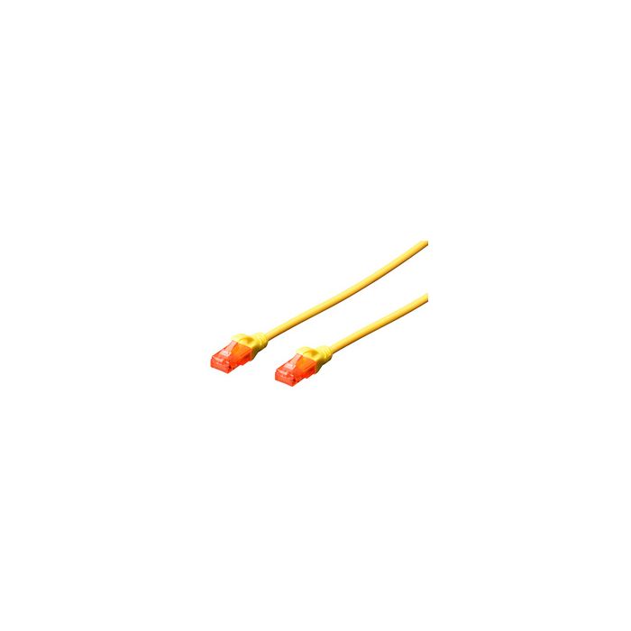 DIGITUS Câble patch, Cat. 6, U/UTP, 0,25 m, jaune