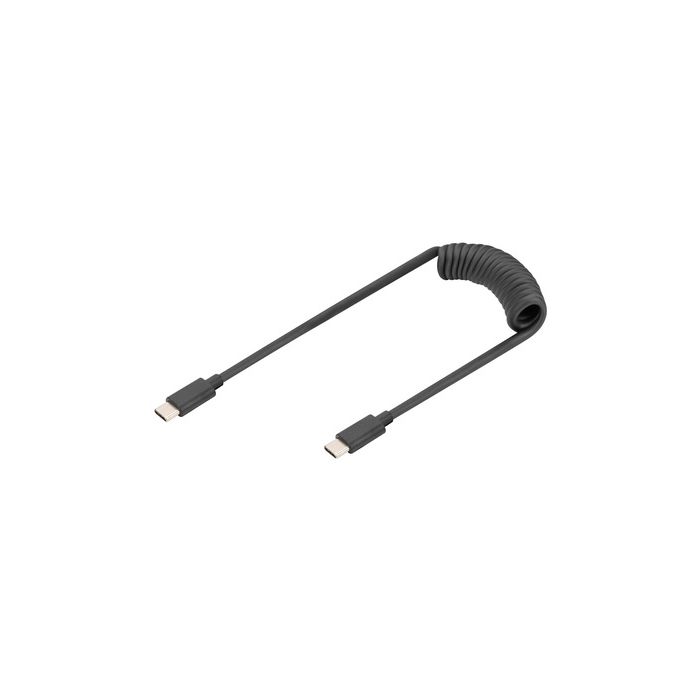 DIGITUS Câble spiralé USB 2.0, USB-C - USB-C, 1,0 m