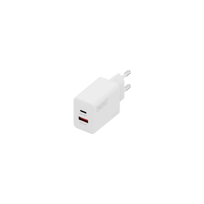 DIGITUS Chargeur secteur USB, 20 W, USB-C/USB-A, blanc