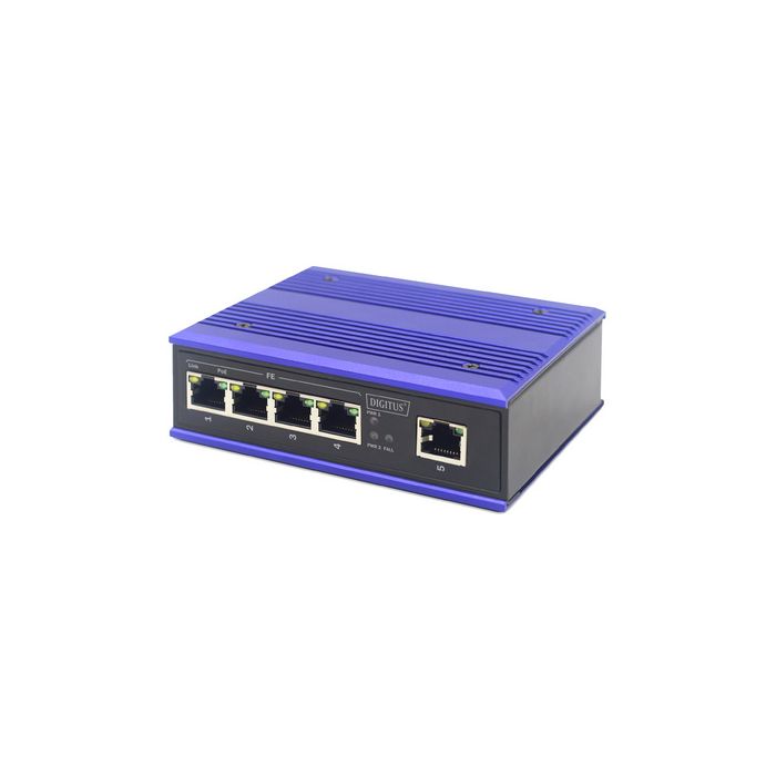 DIGITUS Commutateur industriel Fast Ethernet PoE, 4 ports