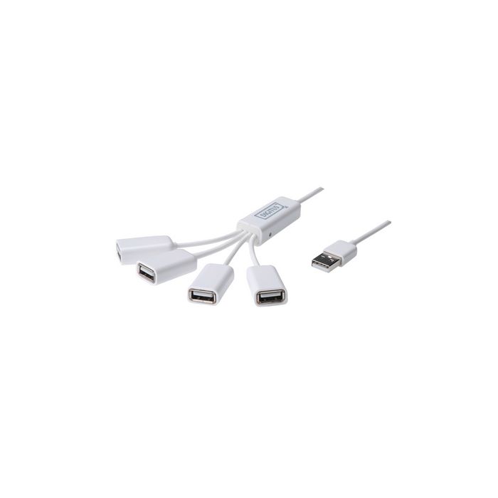 DIGITUS Hub USB 2.0 à câble, 4 ports, blanc