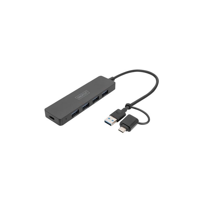 DIGITUS Hub USB 3.0, 4 ports, Slim Line, noir