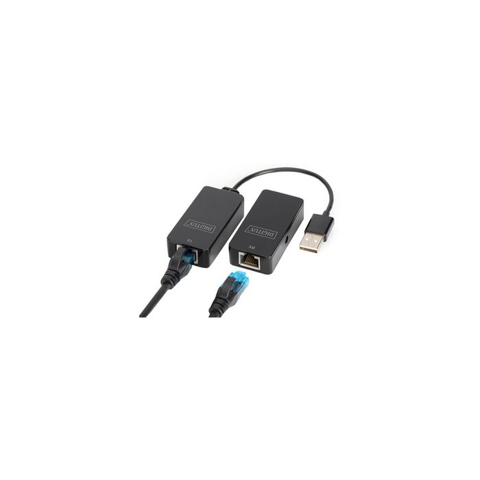 DIGITUS Kit extenseur USB 2.0, adapté pour PoE, noir