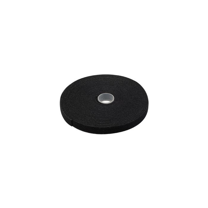 DIGITUS Lien auto-agrippant sur rouleau, 10 m, noir