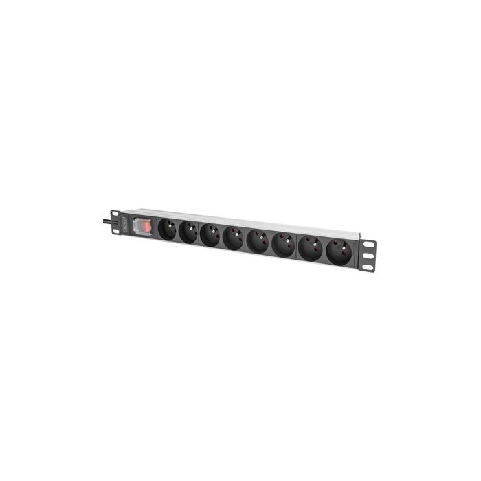DIGITUS Multiprise 19", 8 prises, 1 U, avec interrupteur