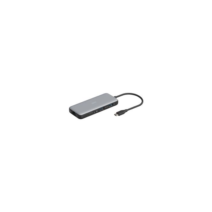 DIGITUS Station d'accueil USB-C, 8 ports, gris/noir