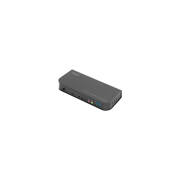 DIGITUS Switch KVM avec hub USB intégré, noir