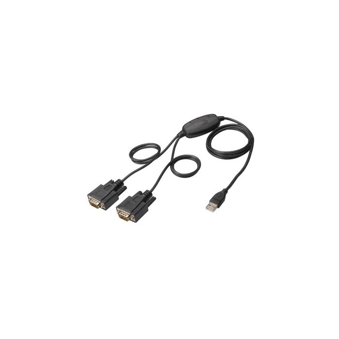 DIGITUS câble adaptateur USB 2.0 - 2 x RS232, 1 Mbps/sec