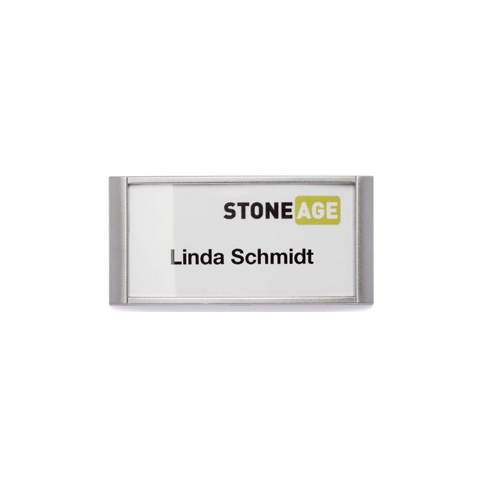 DURABLE Badge CLASSIC, à aimant, 65 x 25 mm, argent