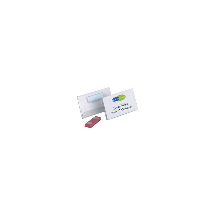 DURABLE Badge à aimant, 90 x 54 mm, transparent