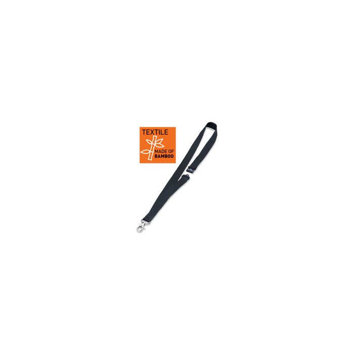 DURABLE Bande textile 20 ECO avec mousqueton, bambou, noir