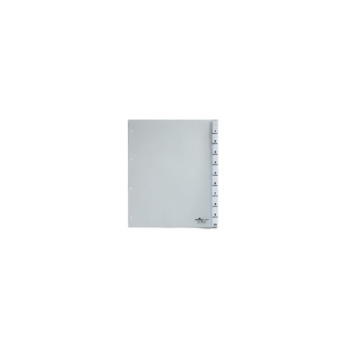 DURABLE Intercalaires en plastique, A4, 20 touches, transp.