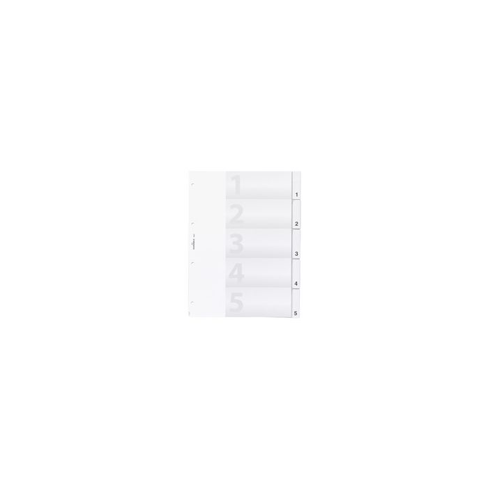 DURABLE Intercalaires en plastique, A4, 5 touches, transp.