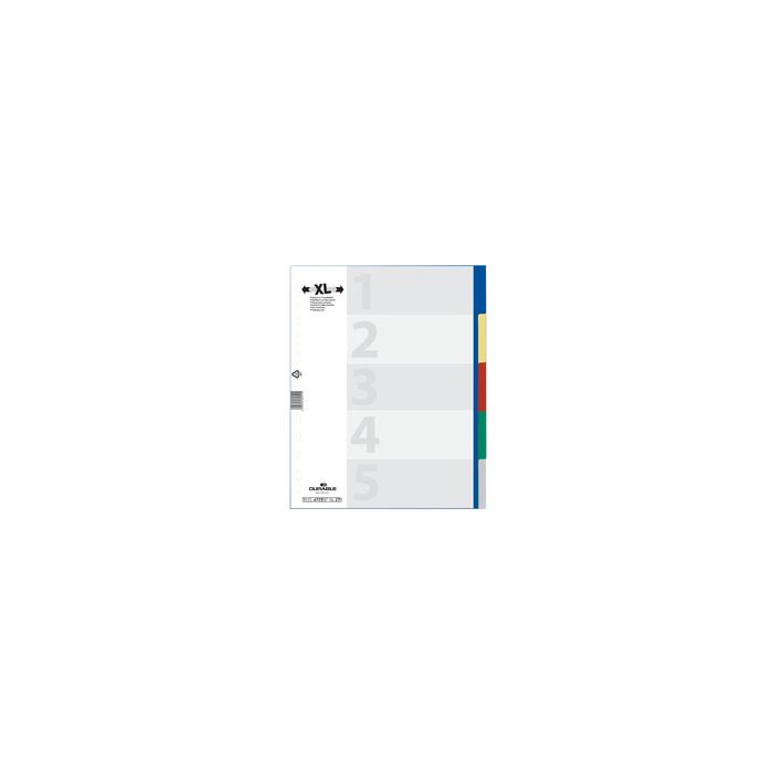 DURABLE Intercalaires en plastique, A4, PP, 20 touches