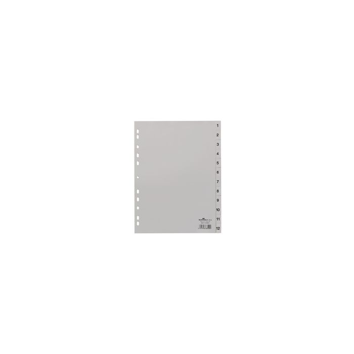 DURABLE Intercalaires en plastique, chiffres, A4, 12 touches