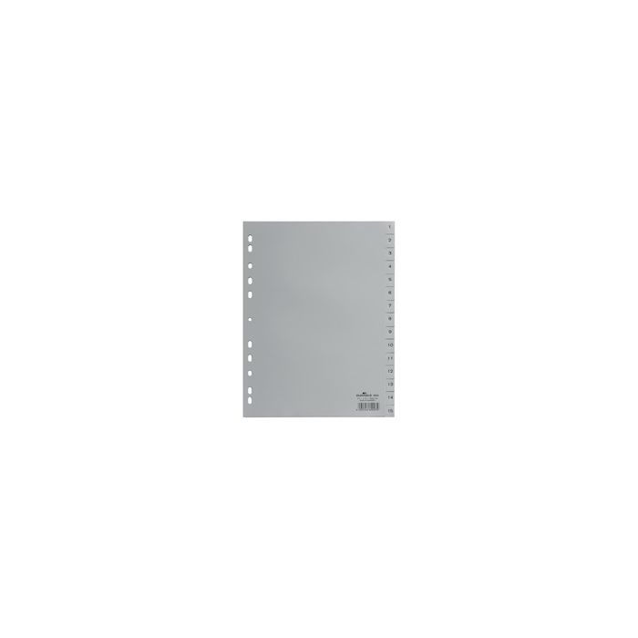 DURABLE Intercalaires en plastique, chiffres, A4, 15 touches