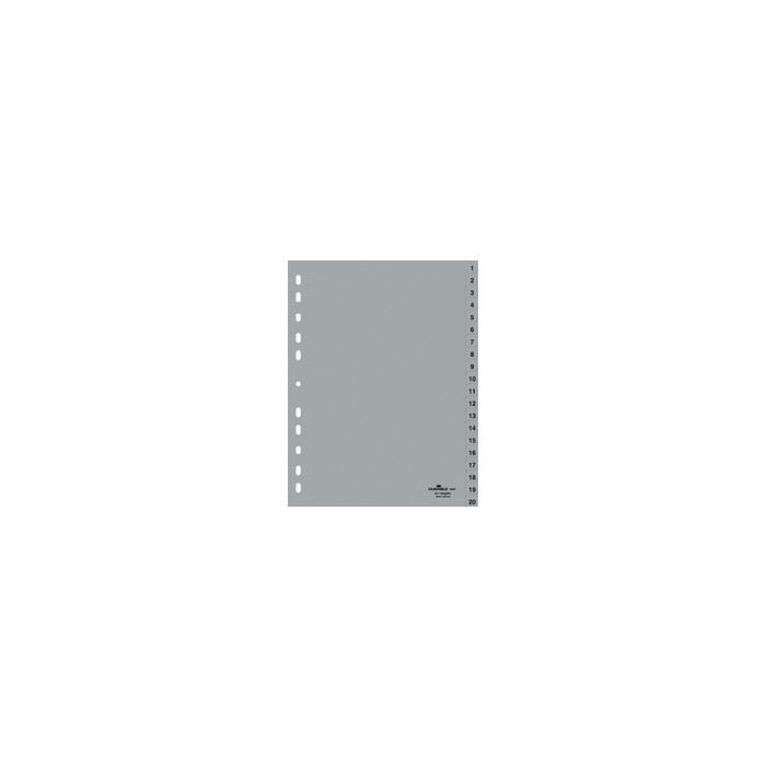 DURABLE Intercalaires en plastique, chiffres, A4, 20 touches