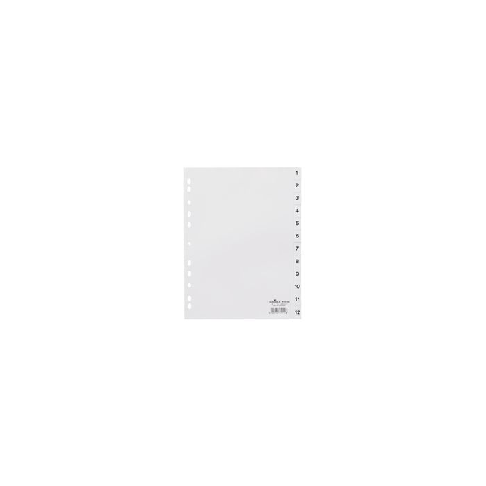 DURABLE Intercalaires en plastique, numérique, A4,12 touches