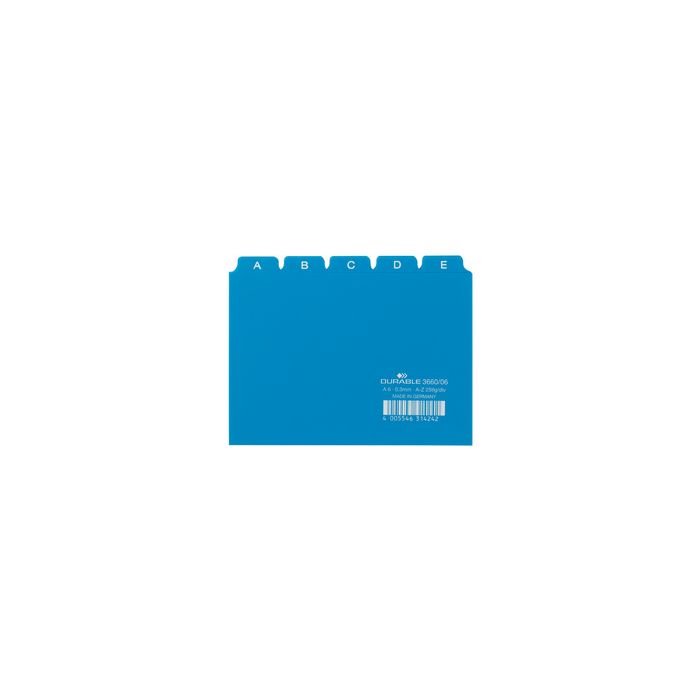 DURABLE Karteiregister A - Z, PP, A6 quer, blau, 25-teilig