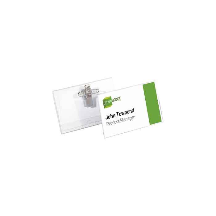 DURABLE Porte-badge avec clip & épingle, 90 x 54 mm