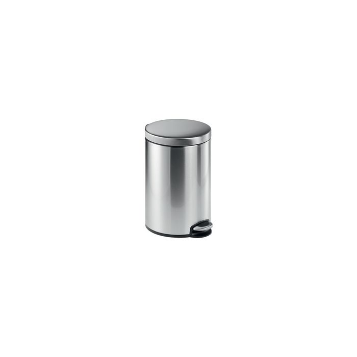 DURABLE Poubelle à pédale en acier inox., rond, 12 l, argent