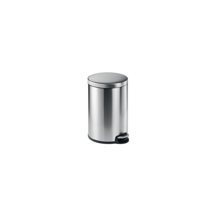 DURABLE Poubelle à pédale en acier inox., rond, 20 l, argent