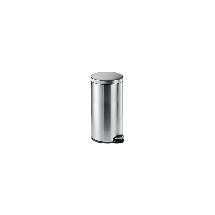 DURABLE Poubelle à pédale en acier inox., rond, 30 l, argent