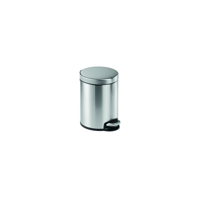 DURABLE Poubelle à pédale inox, rond, 5 litres, argent