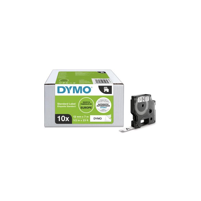 DYMO Cassette de ruban à étiqueter D1, 9 mm x7 m, pack de 10