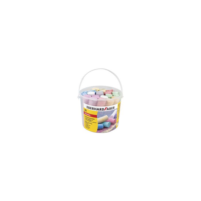 EBERHARD FABER Craie de trottoir, seau en plastique de 20