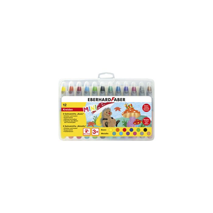 EBERHARD FABER Craie gel Basic & Metallic, étui de 12