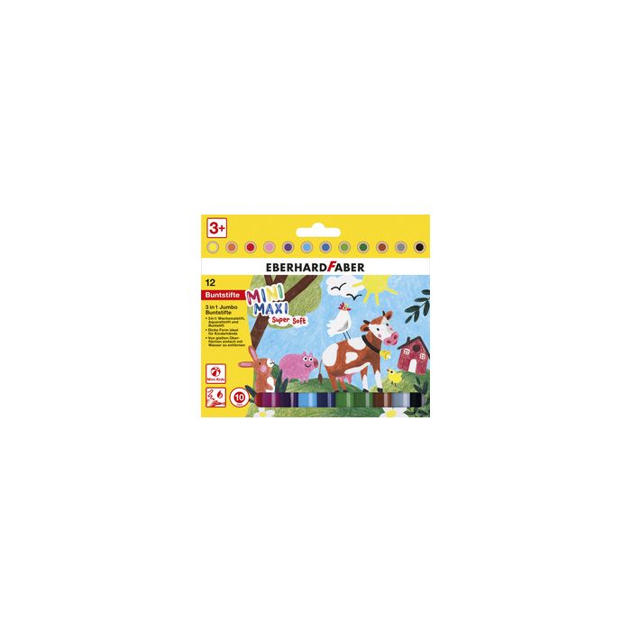 EBERHARD FABER Crayon de couleur 3 en 1 Jumbo MINI MAXI