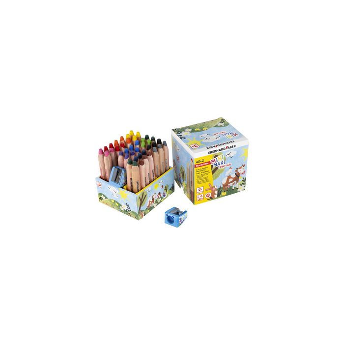 EBERHARD FABER Crayon de couleur 3 en 1 Jumbo MINI MAXI, 40