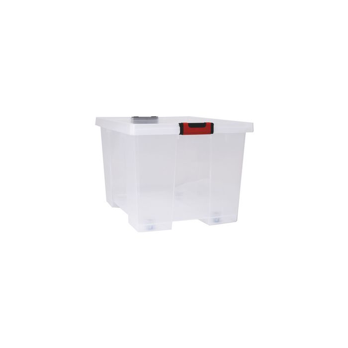 EDA Boîte de rangement CLiPSTOCK, 75 litres, avec roulettes