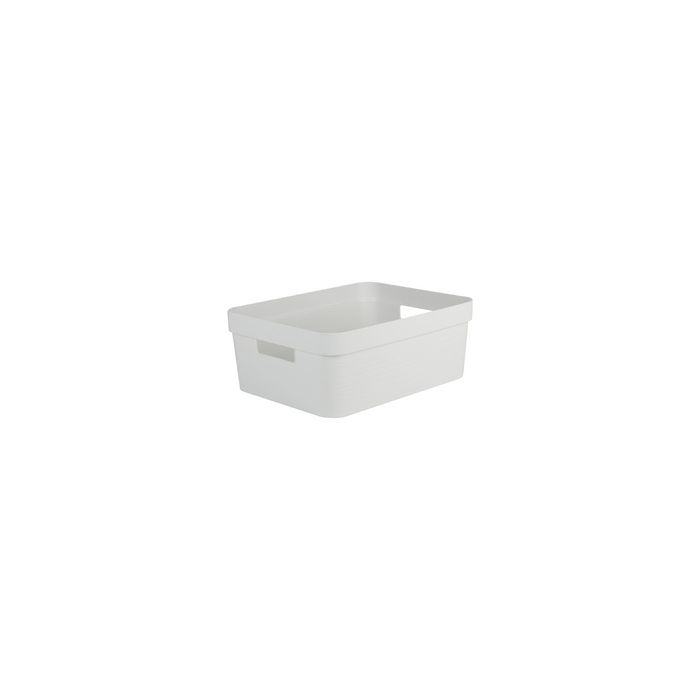 EDA Boîte de rangement STONE, 18 litres, PP, blanc
