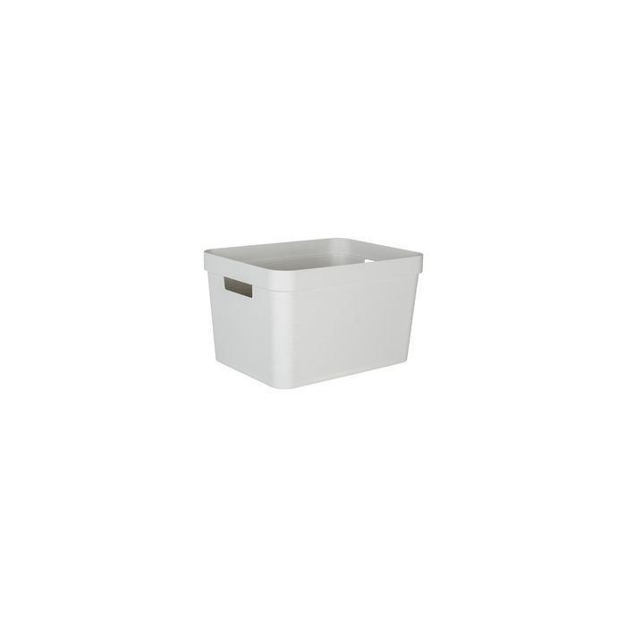EDA Boîte de rangement STONE, 30 litres, PP, blanc