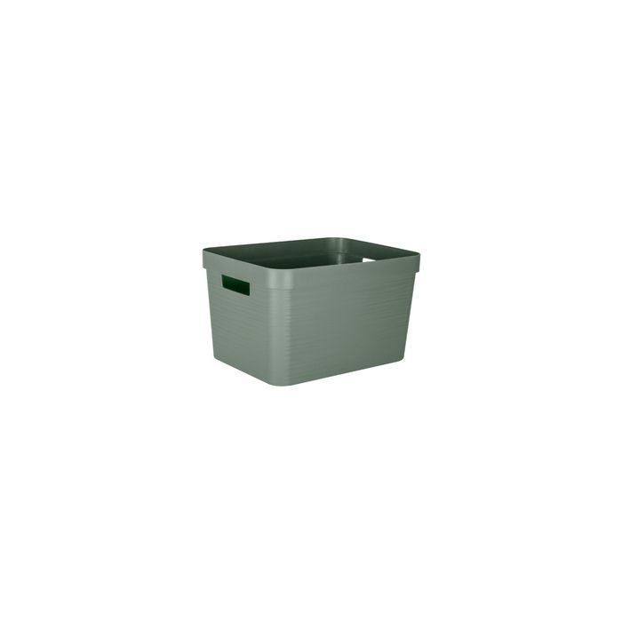 EDA Boîte de rangement STONE, 30 litres, PP, vert laurier