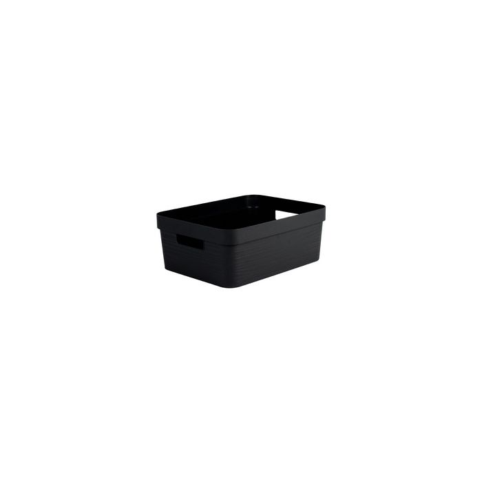 EDA Boîte de rangement STONE, 6 litres, PP, noir