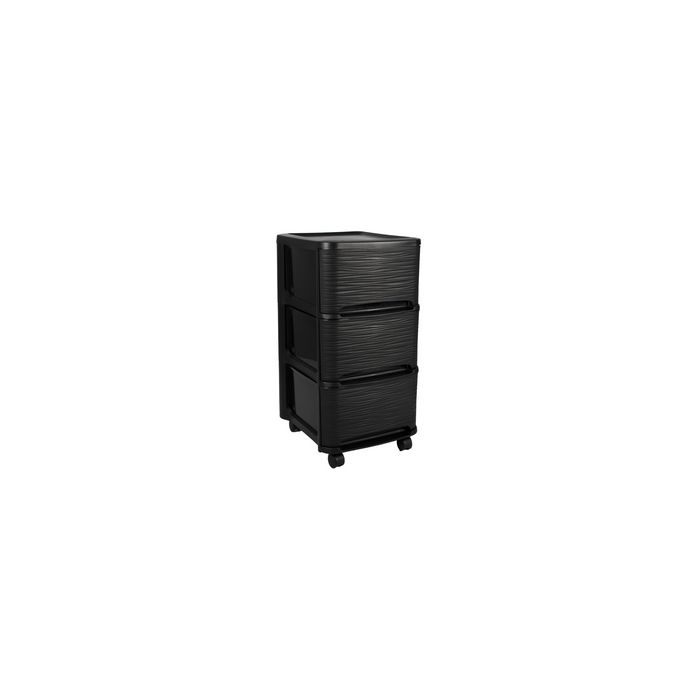 EDA Module de classement STONE, 3 tiroirs, PP, noir